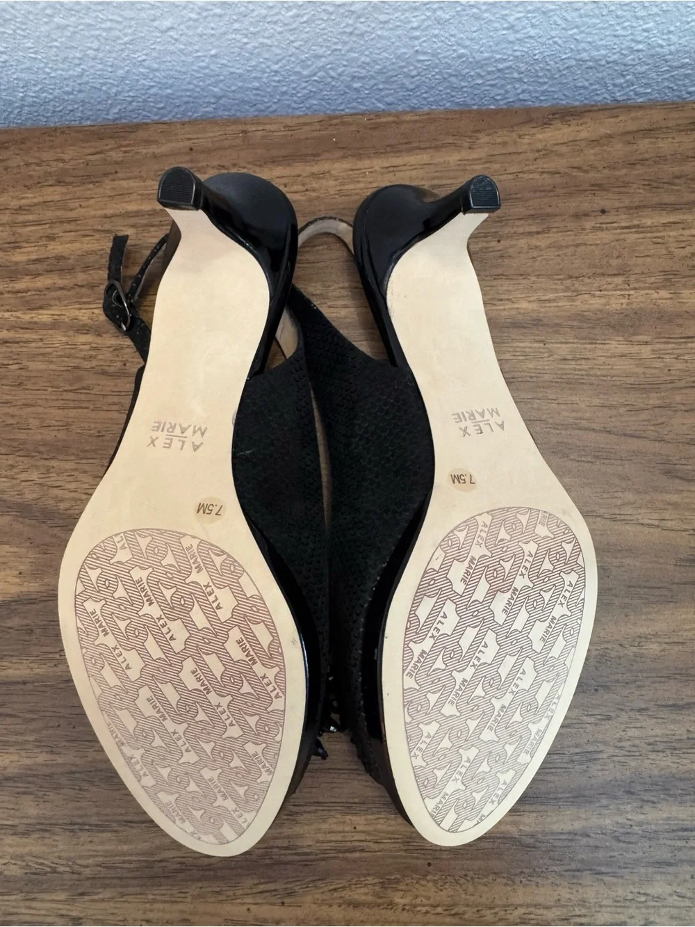 Alex Marie Slingback Jeweled Peep-Toe Heels